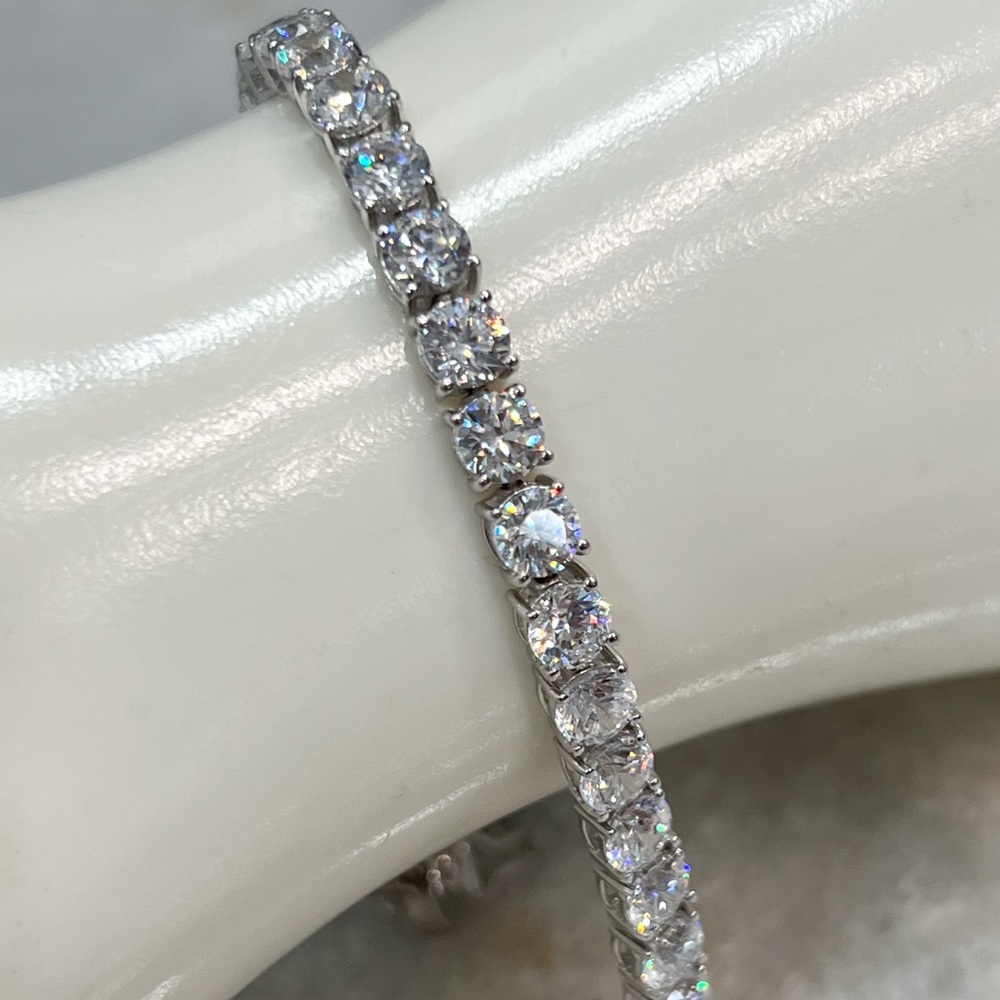 Swarovski Zirconia 7.25” Sterling Silver Tennis Bracelet by J Francis - Picture 9 of 15